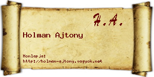Holman Ajtony névjegykártya
